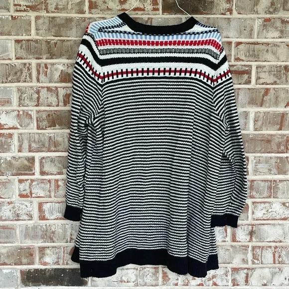 Retrology Striped Rayon Polyester Open Lapel Cardigan Sweater - Picture 8 of 8